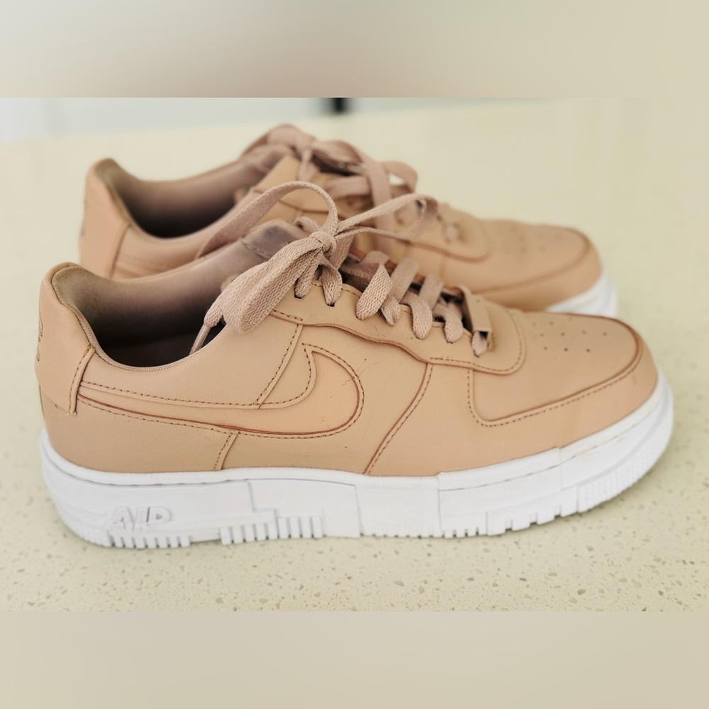 Nike Women's Sneakers in Beige and White